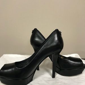 Black Peep Toe Pump